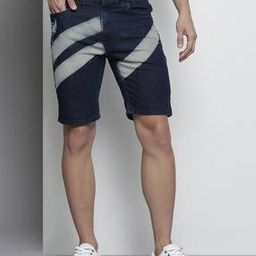 Mid-Wash Slim Fit Denim Shorts-image-70