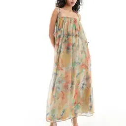 Women Printed Strappy A-Line Dress-image-73