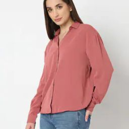 spykar Women Regular Fit Shirt with Spread Collar-picture-39