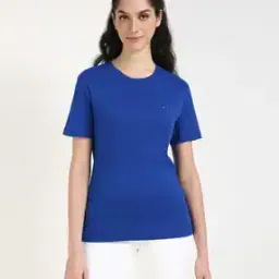 tommy hilfiger Women Slim Fit Crew-Neck Cotton T-Shirt-picture-22