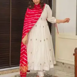 niza fashion Women Embroidered A-Line Kurta Set-picture-28