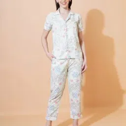 fyre rose Women Floral Print Shirt & Pyjamas Set-picture-44