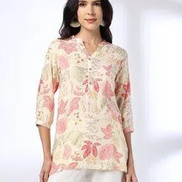fusion Women Floral Print Straight Kurti-picture-16
