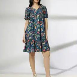 Women Floral Print Tiered Dress-image-30