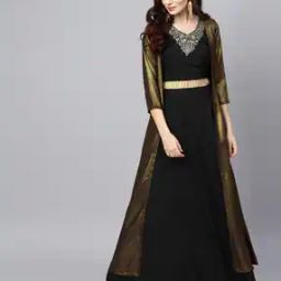 Skirt-Suit Set with Shrug-image-1