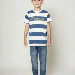 Boys Typographic Embossed Regular Fit Crew-Neck T-Shirt-image-22