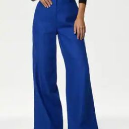 Women Wide-Leg Flat-Front Trousers-image-39