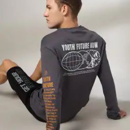 Men Placement Print Regular Fit Crew-Neck Sweatshirt-picture-4