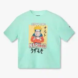 Boys Naruto Print Oversized Fit Round-Neck T-Shirt-25