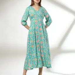 Women Floral Print Fit & Flare Dress-image-81