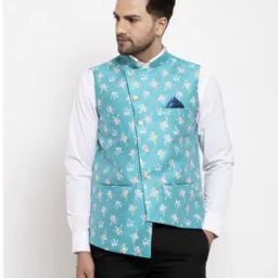 Men Floral Print Regular Fit Nehru Jacket-picture-45