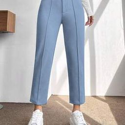 Women Pleat-Front Straight Fit Pants-picture-51
