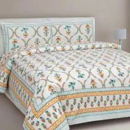180 TC Floral Print King-Size Bedsheet with Pillow Covers-picture-42