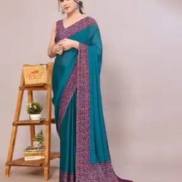 Women Chiffon Printed Saree-image-93
