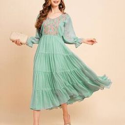 Embroidered Flared Kurta-image-45