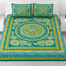 120 TC Printed Double Bedsheet with Pillow Covers-picture-35