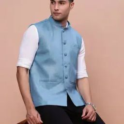 Men Slim Fit Nehru Jacket with Welt Pockets-picture-23