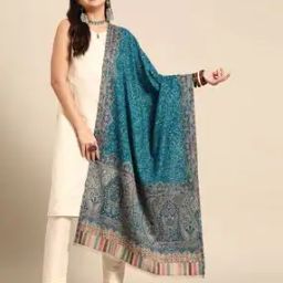 Paisley Print Stole with Fringed Hem-image-3