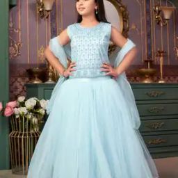 Girls Embroidered Lehenga Choli Set-image-26