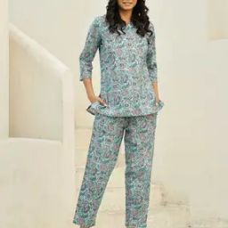Women Cotton Printed Nightwear Set  -picture-33