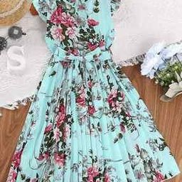 Girl Floral Print Fit & Flare Dress-image-1