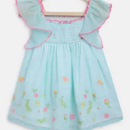 Embroidered A-Line Dress with Ruffle Detail-image-85