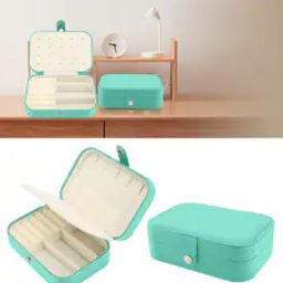 Zipper Portable Storage Jewellery Box Organiser with Divider Containers-53