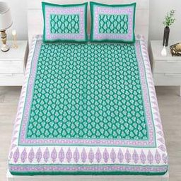 120 TC Printed Double Bedsheet with Pillow Covers-image-89