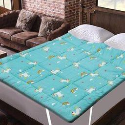 Printed King Microfiber Cotton Mattress Protector-image-86
