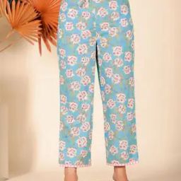  Women Cotton Elasticated with Drawstring Floral Pant-picture-48