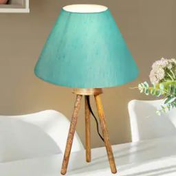 Wooden Tripod Table Lamp with Shade-8