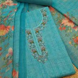  Women Floral Unstitched Dress Material-image-13