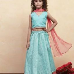 Girls Embroidered Lehenga Choli with Dupatta-image-28