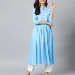 Women Embroidered Flared Kurta-image-97