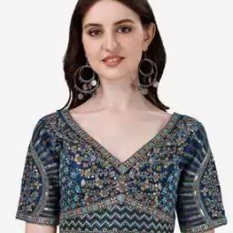 Women Embroidery Back Open Blouse-image-54