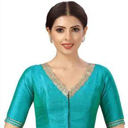 Front-Open Blouse with Lace Accent-13
