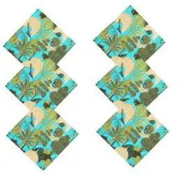 Set of 6 Leaf Print Table Napkins-image-5