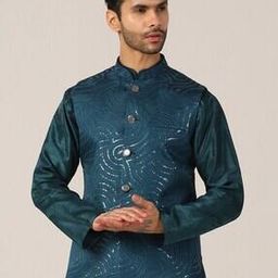 Men Embellished Regular Fit Nehru Jacket-image-56