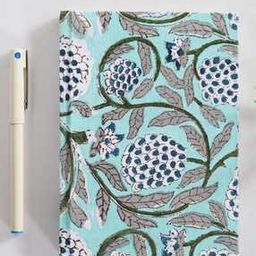 Hand Block Print Fabric Journal Handbound Notebook -image-2
