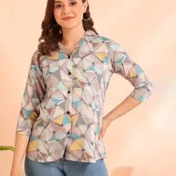Women Geometric Print Regular Fit Shirt-image-97