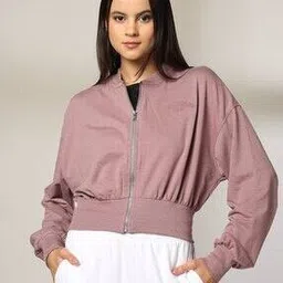 Women Relaxed Fit Zip-Front Sweatshirt-image-70