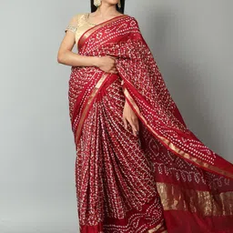 Kishori Sarees Bandhani Zari Pure Silk Saree-picture-39