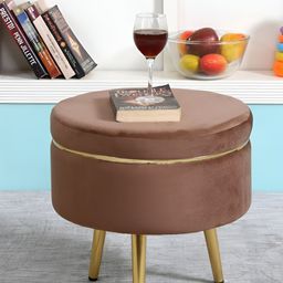 Shadowkart Shadowkart Brown Round Wood Ottomans-image-81