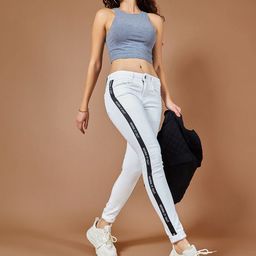 Roadster Women Skinny Mid Rise Printed Twill Tape Detailing Stretchable Denim Jeans-image-6