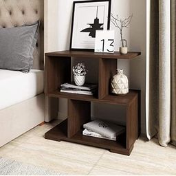 TAKME Engineered Wood Bed Side Table/Sofa Side Table/End Table/Books Storage Organizer/Corner Table/Corner Stand for Living Room Bedroom Office (Matte Finish) (Wenge) image 3