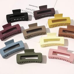 elina 3 Pcs Large Hair Clutcher Clips Rectangle Claws For Thick Long, Jumbo Non-slip Tight Extra Strong Grip Matte Mix Color Big Medium Size Barrette For Women,Girls Accessories (Multi Colors) - 3 Pcs image 2