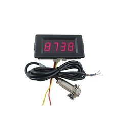LED 4 Digit Red Display Indicators Tachometer+Hall Proximity Switch Sensor NPN image 1