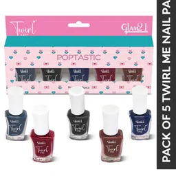 GLAM21 Set Of 5 Twirl Me Nail Paint - 6 ml Each - Combo No 08 image 1