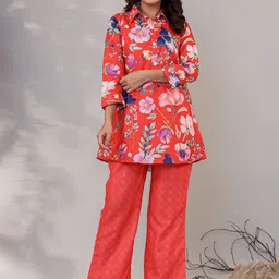 LALI JAIPUR Floral Printed Linen Top With Trousers Co-Ords-image-39