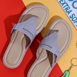 DOCTOR EXTRA SOFT Laser Cuts Memory Foam Stylish Slippers-35